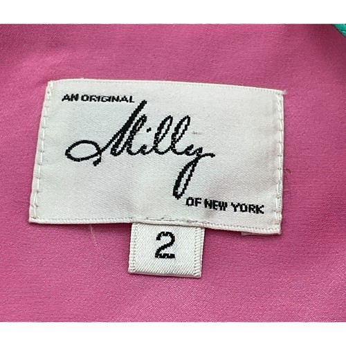 Milly Of New York Vintage Colorful Abstract Print Dress Spaghetti Straps Size 2 - Picture 6 of 10