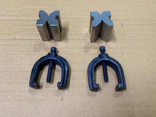 Precision Engineers All Steel Vee Block Clamp Set V Matched Pair 1-5/8" x 1-1/4" - Picture 2 of 3