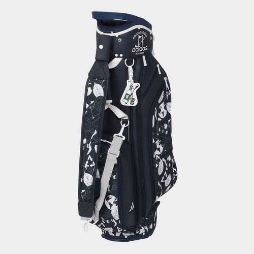 adida Golf PLAY GREEN Graphic Unisex Caddy Stand Bag White x Navy HT6814 Japan - Picture 2 of 8