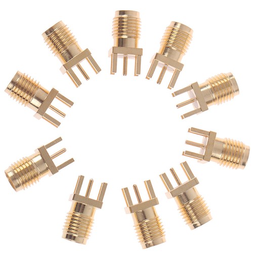 10x 1.6mm SMA Female Jack Solder Nut Edge PCB Clip Straight Mount RF Connect`sf - Zdjęcie 2 z 12