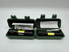 2pk XPE COB LED 3 Modes Mini Flashlight USB Rechargeable Tactical Torch Zoom