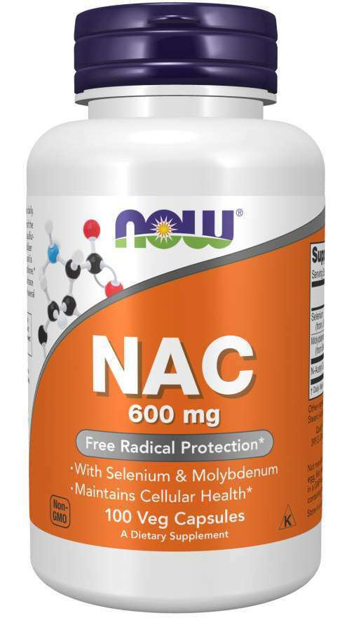 NOW Foods NAC 600 mg 100 Veg Capsules 09/2026EXP W/ Selenium MolybdenumUPS