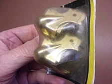 4 Brass Flashed Pressed Steel 1 1/2" x 1 1/2" Trunk Corners NOD w/Screws LQQK!