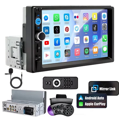 TATOODAA Single 1/2 Din Touch Screen Stereo Bluetooth Radio Car Apple/Android Carplay GPS