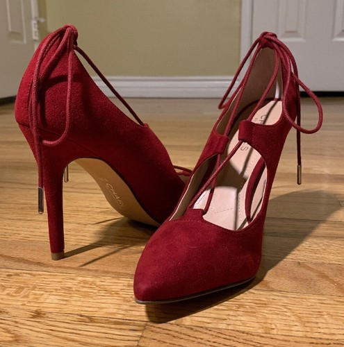Charles by Charles David Red Pierogi Microsuede Pump 8.5M Self-tie ankle straps - 第 1/12 張圖片