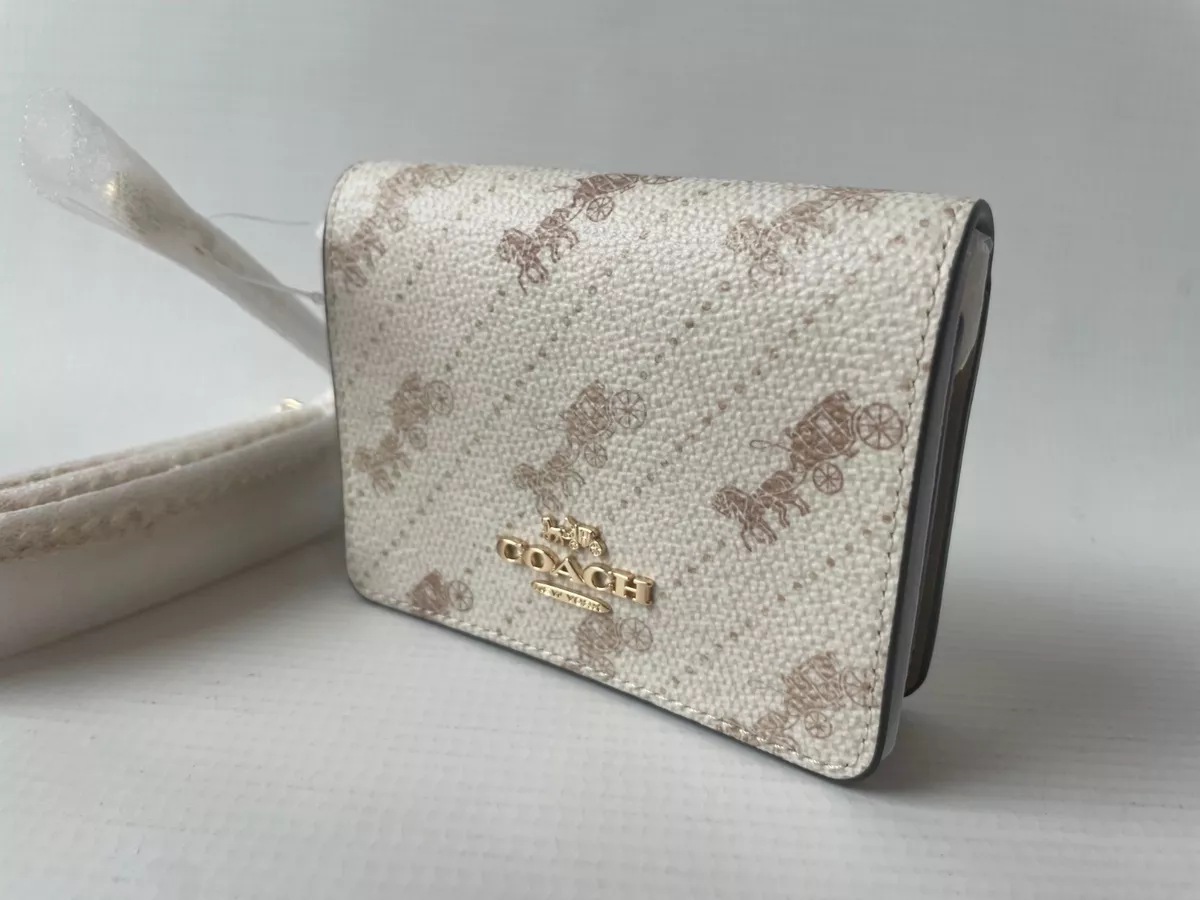 NWT Coach Mini Wallet Crossbody w Horse Carriage Dot Print