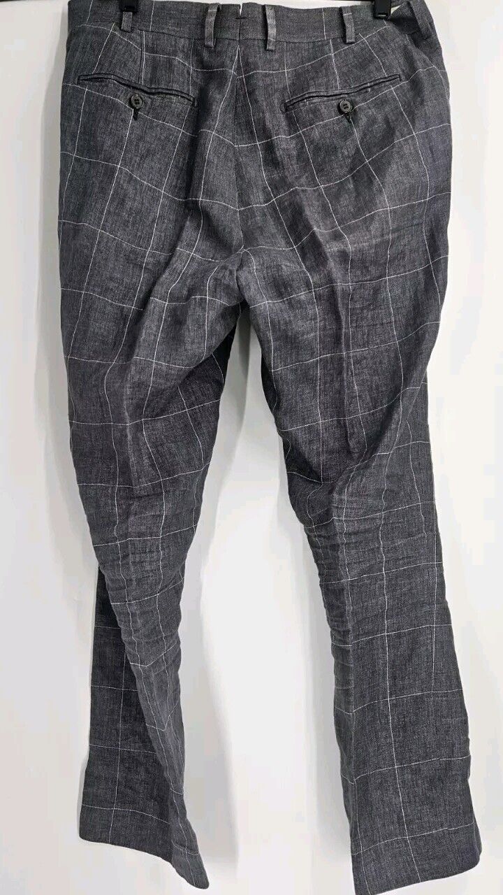 Suitsupply Men's Pants 40 Gray Linen Brescia Wind… - image 4