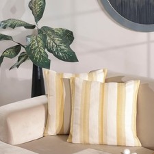 SOULMARK 100 Turkish Cotton Decorative Pillow Covers Mustard Yellow Se...
