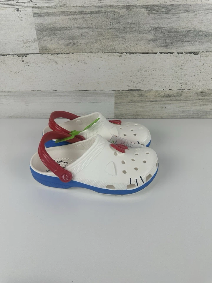 Zuecos clásicos Crocs Hello Kitty iam rojo/blanco/azul, con talla 9M, hombre 7M 209438-100 Foto 4 de 4