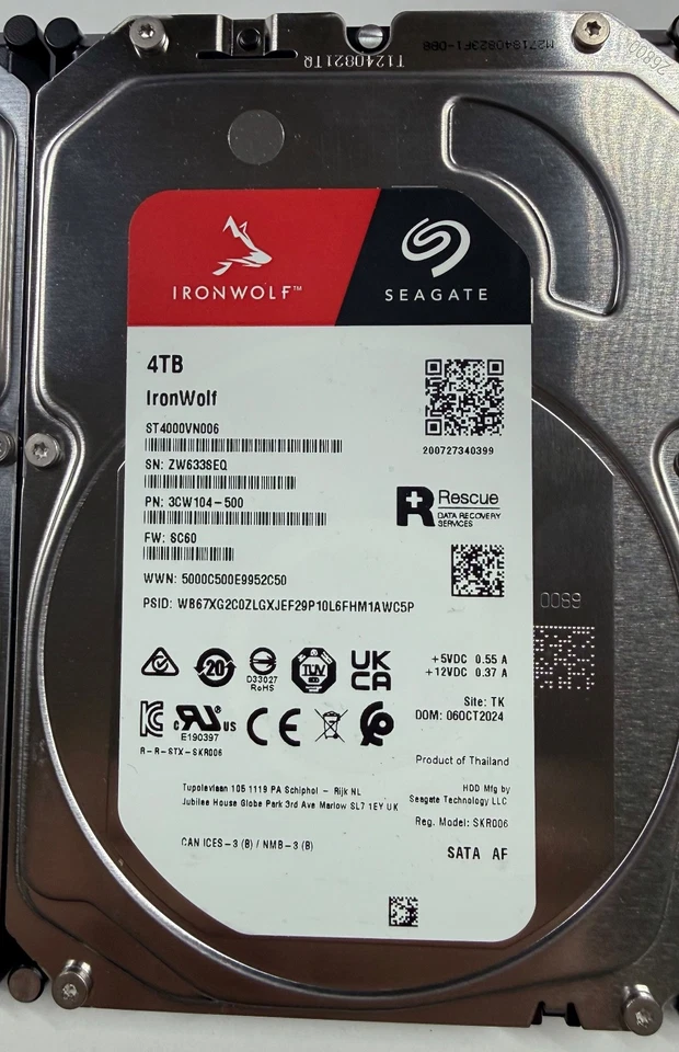 Lot of 4 Seagate IronWolf 4TB NAS Hard Drives – Lightly Used, Excellent Conditio - Image 3 of 4