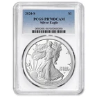 2024-S $1 1-oz Proof American Silver Eagle PCGS PR70DCAM Blue Label White Frame