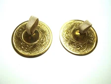 Vintage Brass Castanet Set India Arts Finger Cymbals Belly Dancing Flower Design