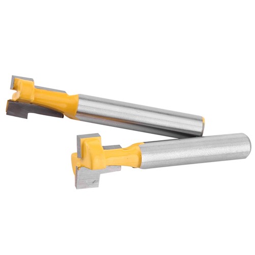 2Pcs Yellow Efficient T slot Trimmer Bit Set for Woodworking Cutter - Bild 6 von 8