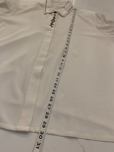 Camicia donna avorio nuova taglia 24W bottoni ricamati fiori vintage anni 90 - Foto 4 di 13