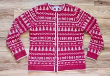 Vintage Fair Isle Christmas Sweater Womens L Lambswool Beaded Holiday Grannycore
