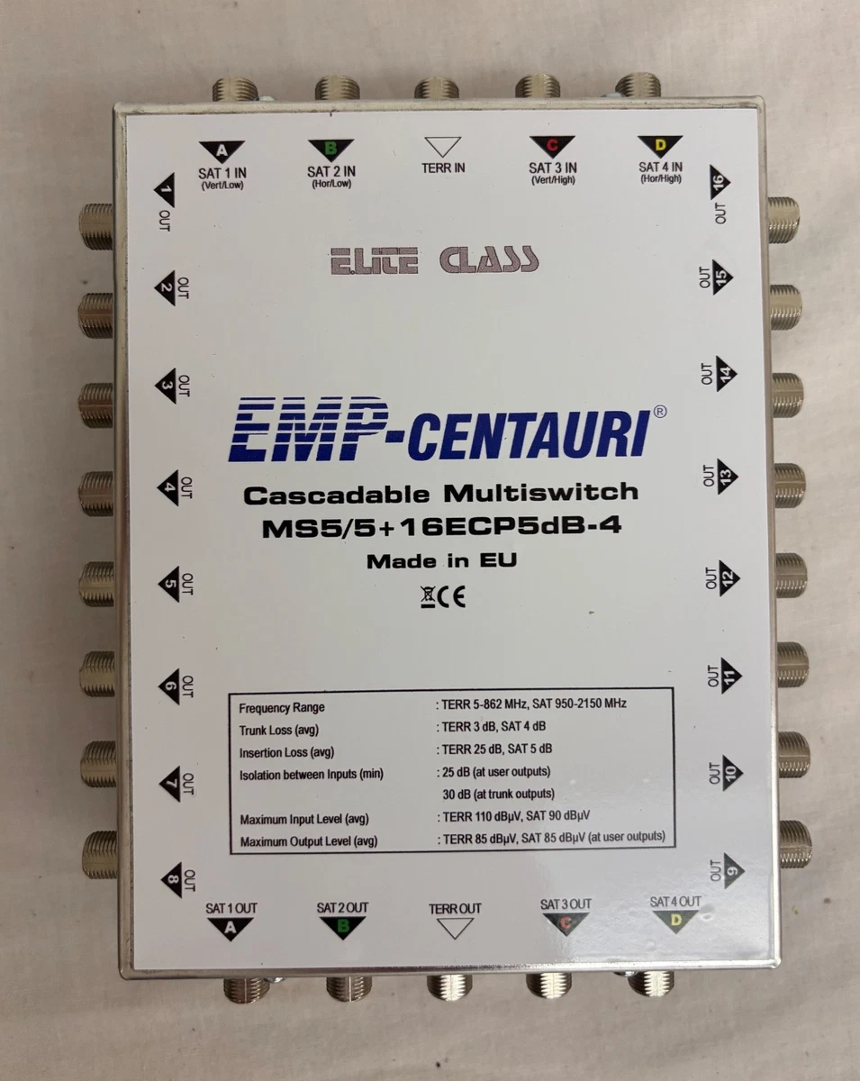 Multiinterruptor satélite en cascada EMP Centauri 16 salidas. MS5/5 + 16ECP5dB-4