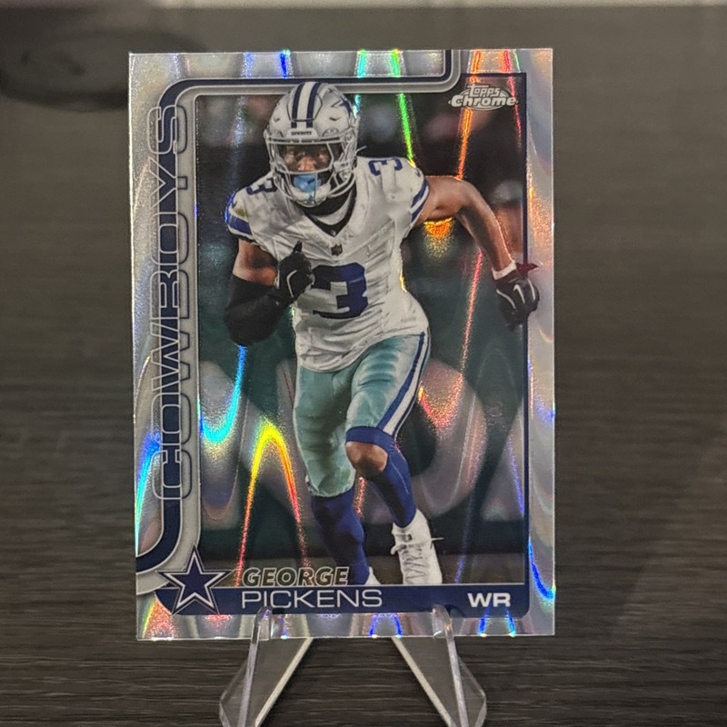 GEORGE PICKENS RARE LAVA REFRACTOR CHROME SPORTS CARD COWBOYS MINT