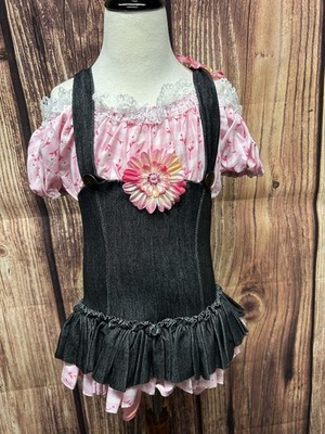 Curtain Call Country Charm Dance Costume Pink and Denim Child Large