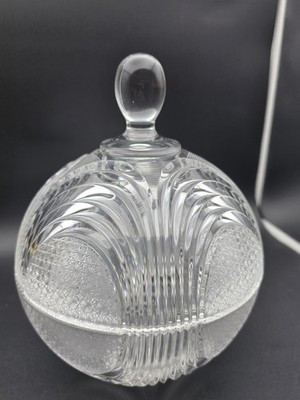 Atemberaubende Vintage RCR geschliffenes Glas Bleikristall Bonboniere Kompott 6 1/2''