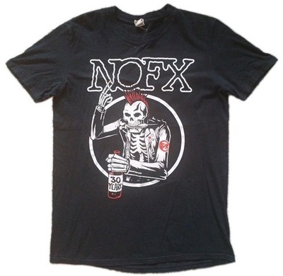 NOFX Shirt 30 Years Anniversary EU Tour 2013 Skeleton Punk Rock Band Black Med
