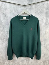 Pringle of Scotland V-Neck Wool Sweater Jumper Green Long Sleeve Men's Size XL