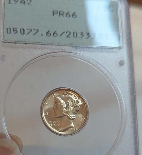 PCGS “Rattler” 1942 Proof 66 Mercury Dime