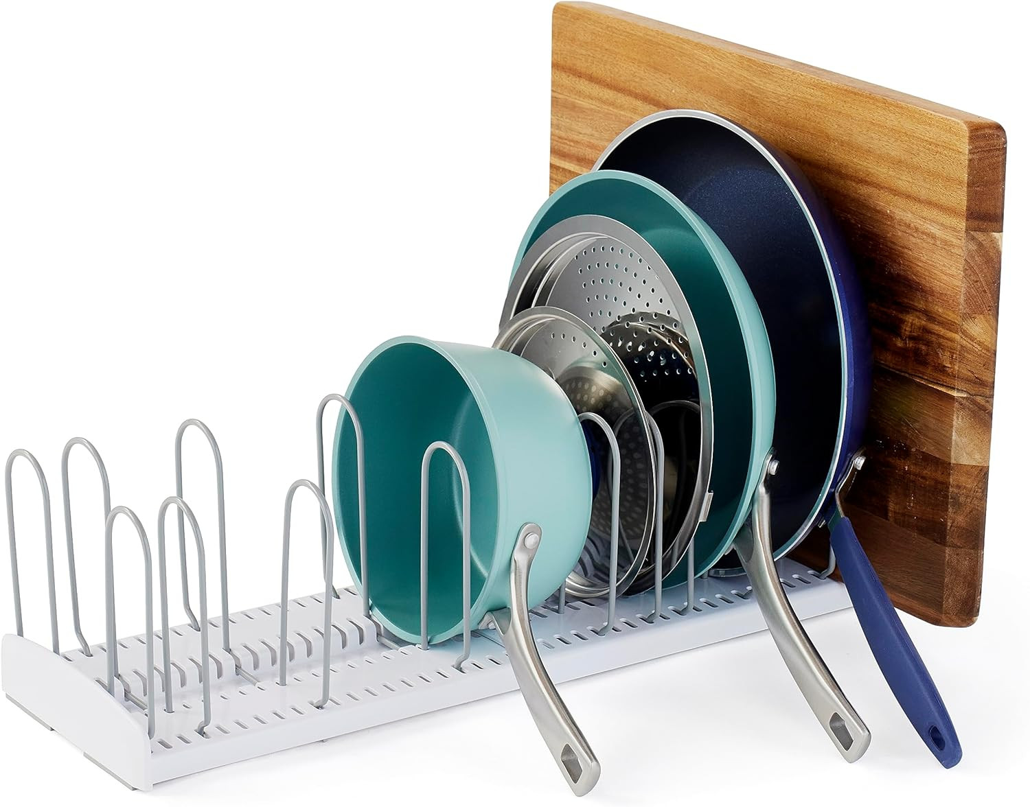Storemore - Scaffale Espandibile per Pentole E Coperchi, Organizer Regolabile pe
