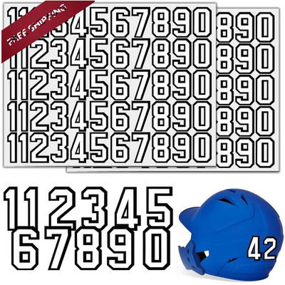 KANAZAY 110PCS Helmet Numbers Self Adhesive Sports 2 sheets(110pcs), blue