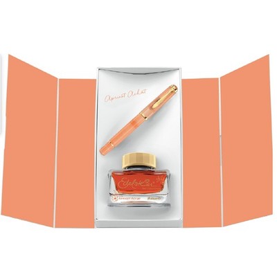 Pelikan Classic M200 Fountain Pen & Edelstein Ink Bottle in Apricot Achat - EF