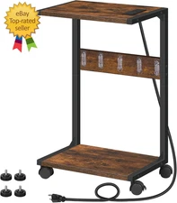 Computer Tower Stand, PC Stand with Charging Station, 2-Tier PC Tower Stand with