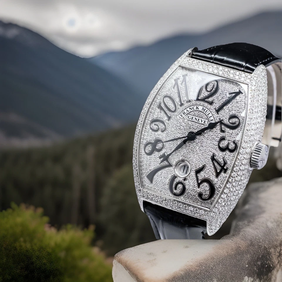 Juego de diamantes personalizados Franck Muller Cintree Curvex negro 8880 B SC DT Foto 4 de 4