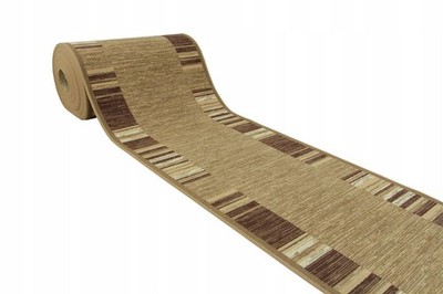 Runner Rug 80cm Wide Beige-Brown, Rubberized, for Hallway, Kitchen