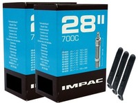 2X Impac Fahrradschlauch 28 Zoll Blitzventil 28-622/47-622 + 3 Reifenheber