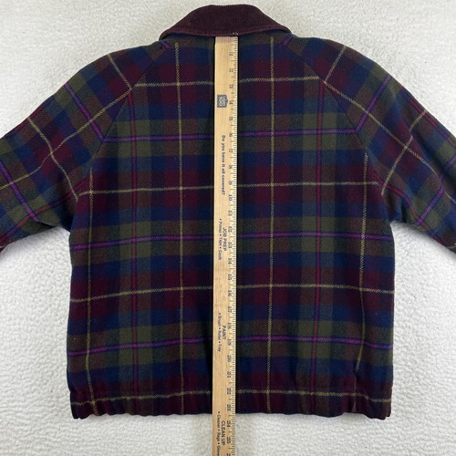 Vintage Pendleton Jacket Womens Medium Petite Plaid Wool Zip Up Made USA 80s - Picture 13 of 18
