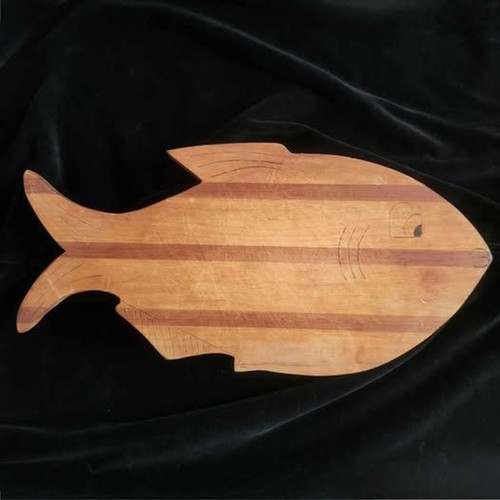 Vintage Handmade Wooden Fish Cutting Board
