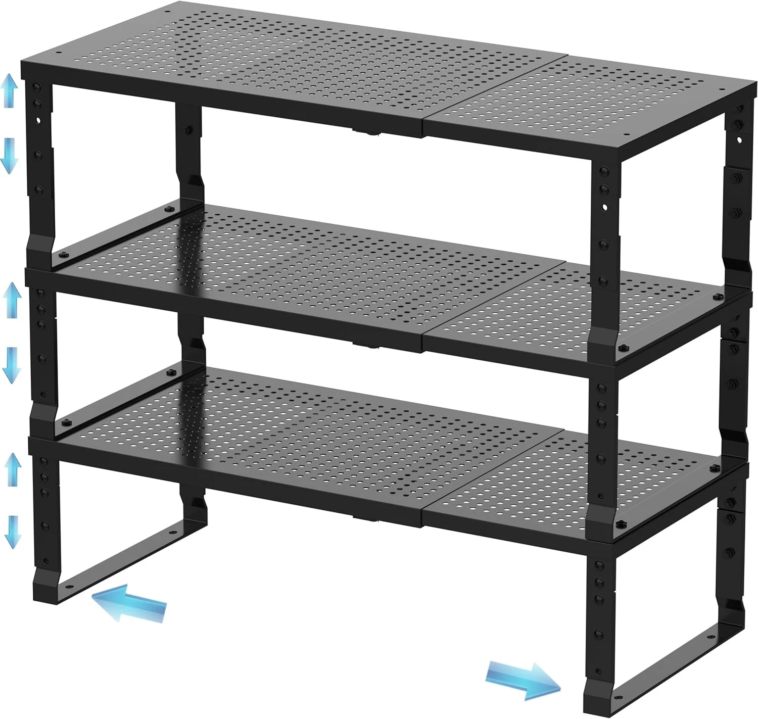 Expandable Spice Rack & Organizer - Stackable Adjustable Shelves (3 Pack)