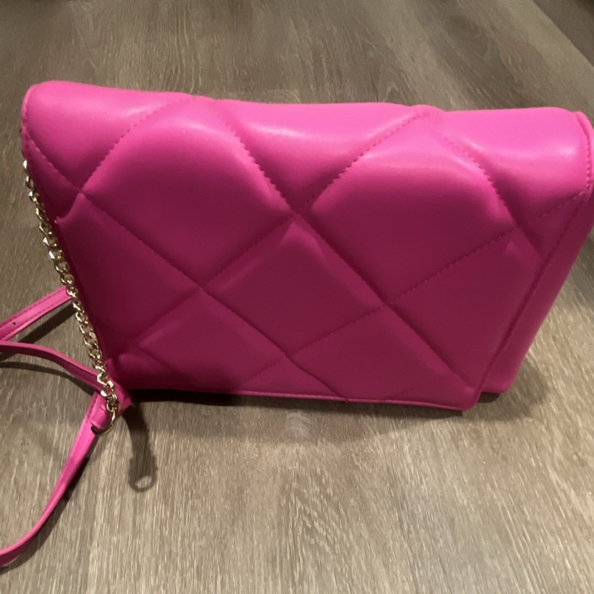 Women\'s Hot Pink Quilted Backpack Purse Tote With Gold Chain Zipper Hardware Chanel Mirror Calfskin Metallic Calfskin Quilted Hollywood  main image 2