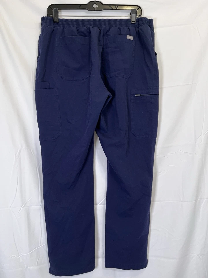 Figs Navy Pull On Yola Scrub Pants Womens Mid-Rise Cargo Size L - Image 4 of 4