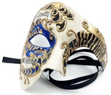 Phantom Mask Blue Extended Masquerade Mardi Gras Music Score Costume Drama