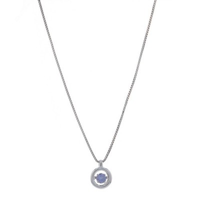 Sterling Lab-Created Alexandrite Dancing Necklace 17 3/4'' - 925 Rnd .15ct Moves