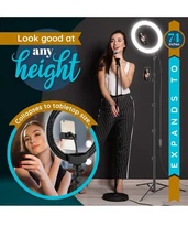 14" LED SMD Ring Light Kit( 3 Tripod) + Stand Dimmable for Makeup Phone Camera