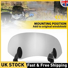 Motorcycle Windshield Wind Screen Deflector Extension Spoiler Clip On Universal