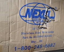 20 Global Industrial B2378940 - Nexel Stainless Steel Wire Ledge, 36"W x 4"H