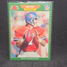 1989 Pro Set - John Elway #100 Drafted 1st round, '83 on Back