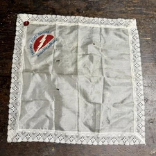 Original WWII 78th Inf Div Silk French Made Handkerchief & Enameled Pin