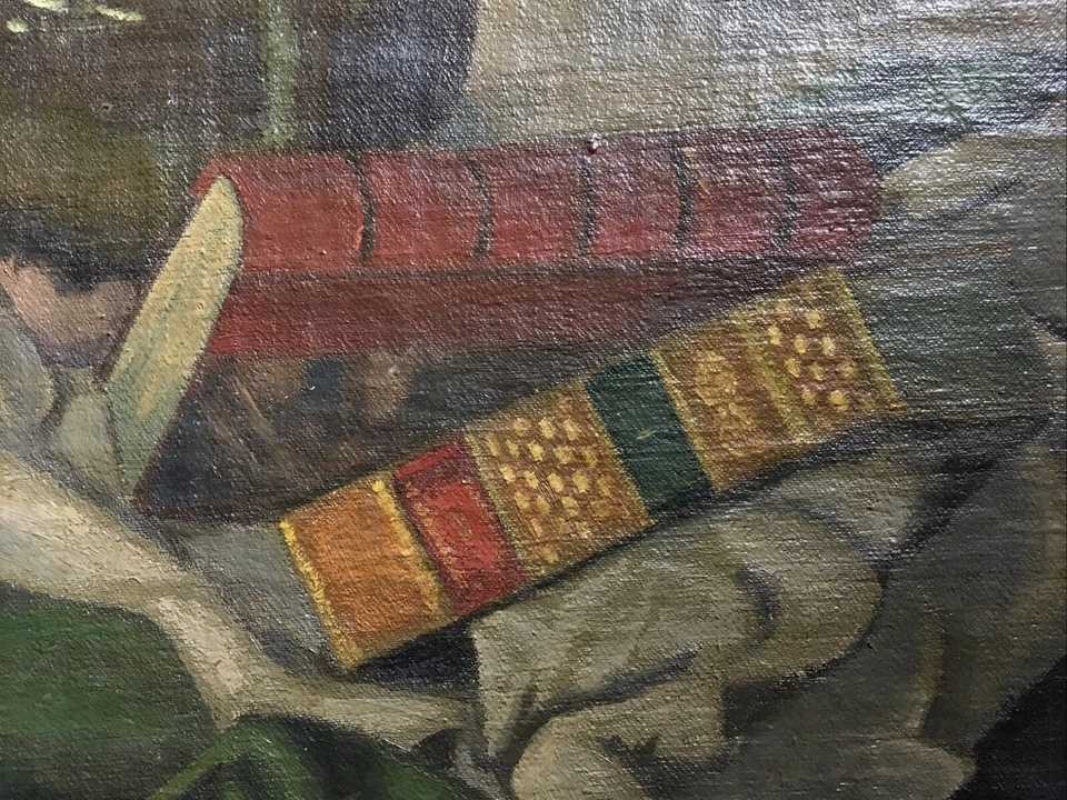 André LECOUTEY (1889-1974) Peinture Huile NATURE MORTE AUX LIVRES École Normande - Photo 4/4