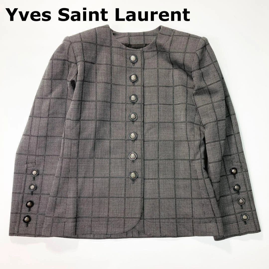 SAINT LAURENT (YSL) Yves Saint Laurent giacca vintage senza colletto S