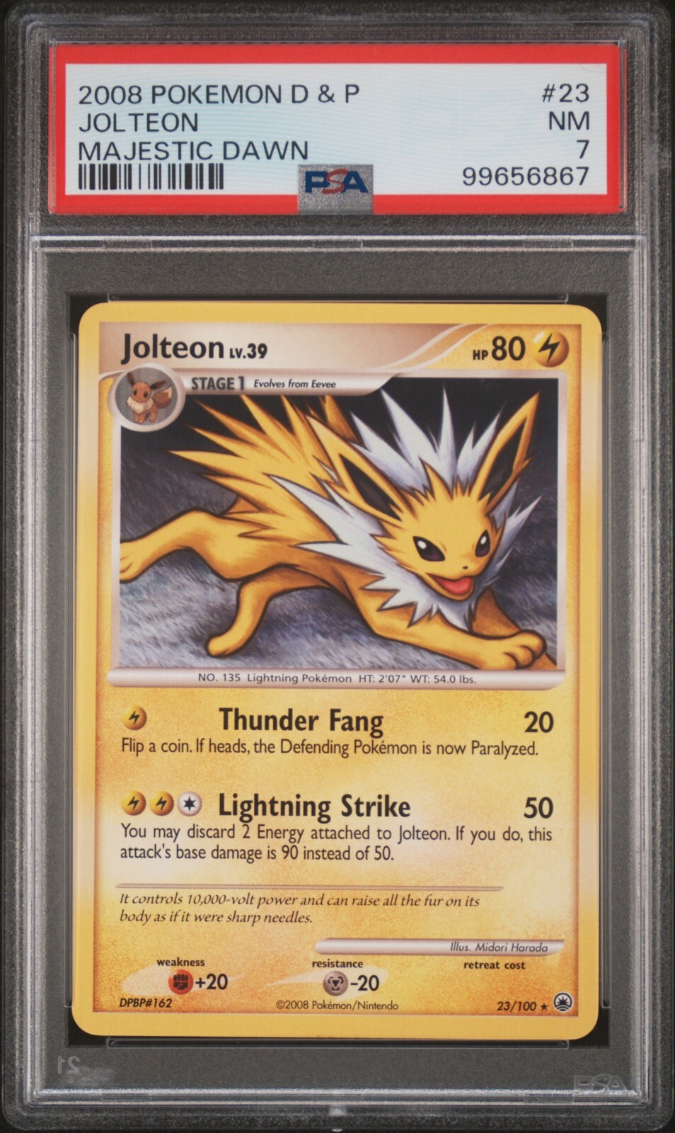 2008 Jolteon #23 D&P Majestic Dawn PSA 8 NM-MT 99656867