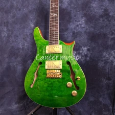 Custom Paul Smith Green Electric Guitar Semi Hollow Body Quilted Maple Gold Part