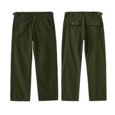 Mens Military OG-107 Fatigue Utility Pants Vintage Army HBT Olive Green Trousers